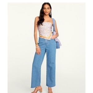 J.Crew Slim Wide Leg Jeans 26T Raw Hem